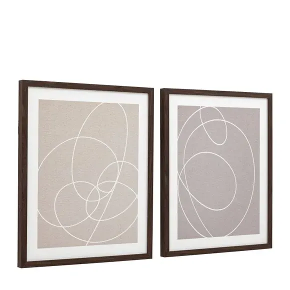 Set of 2 Framed Prints - Natural