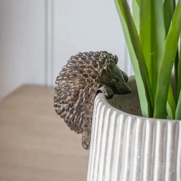 Set of 2 Hedgehog Pot Hangers - Brown, Polyresin image