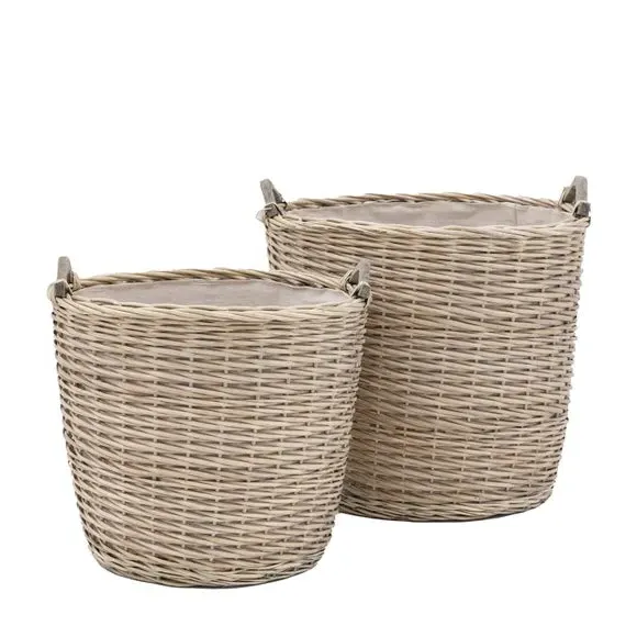 Set of 2 Jumbo Storage Baskets - Natural, Woven