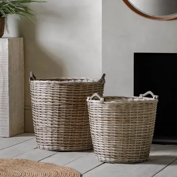 Set of 2 Jumbo Storage Baskets - Natural, Woven image