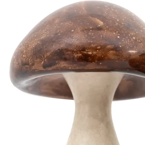 Set of 2 Mushroom Ornaments - Brown, Resin