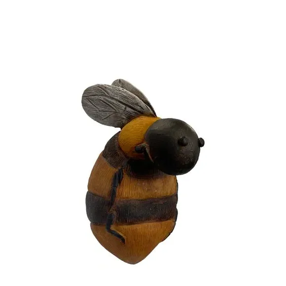 Set of 2 Pot Hangers Bee Design - White, Polyresin