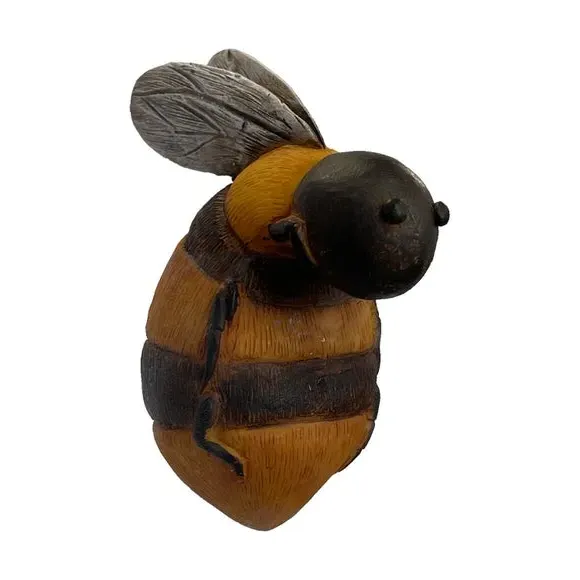 Set of 2 Pot Hangers Bee Design - White, Polyresin