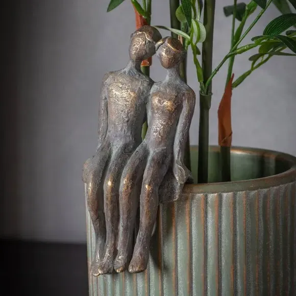 Set of 2 Pot Hangers Friendship Design - Bronze
