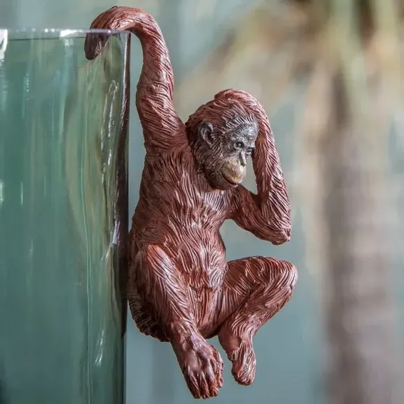 Set of 2 Pot Hangers Orangutan Design - White