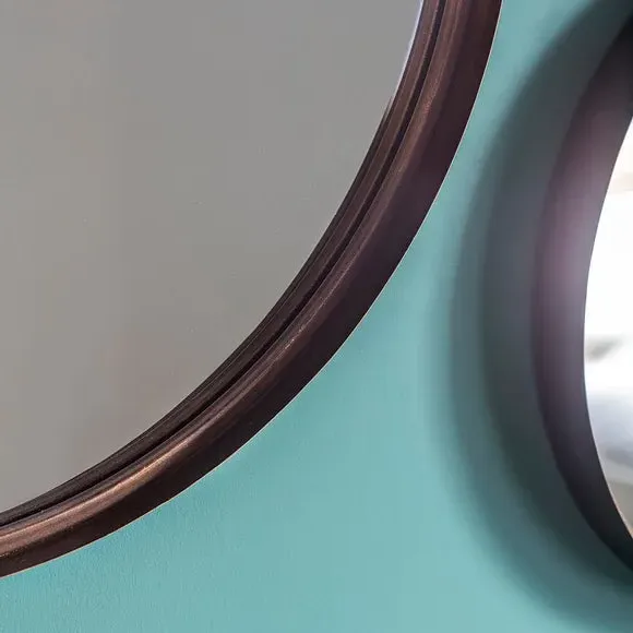 Set of 2 Round Wall Mirrors - Bronze
