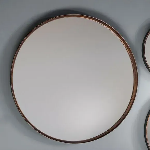 Set of 2 Round Wall Mirrors - Bronze image