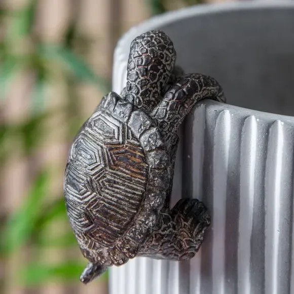 Set of 2 Tortoise Pot Hangers - Natural, Polyresin