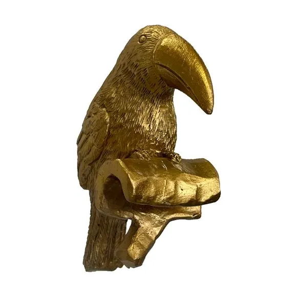 Set of 2 Toucan Pot Hangers - Gold