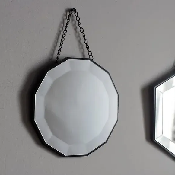 Set of 3 Hanging Wall Mirrors - Silver, Metal