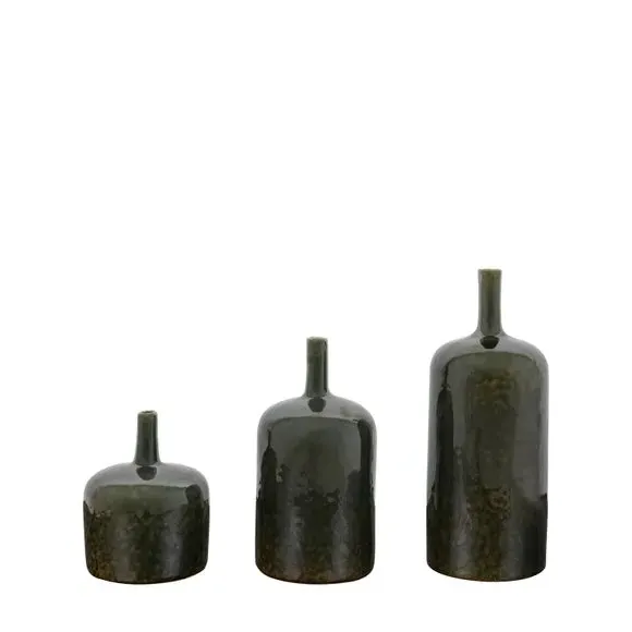 Set of 3 Ornaments Handcrafted - Green, Ceramic image