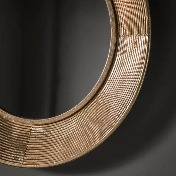 Set of 3 Round Wall Mirrors - Gold, Metal