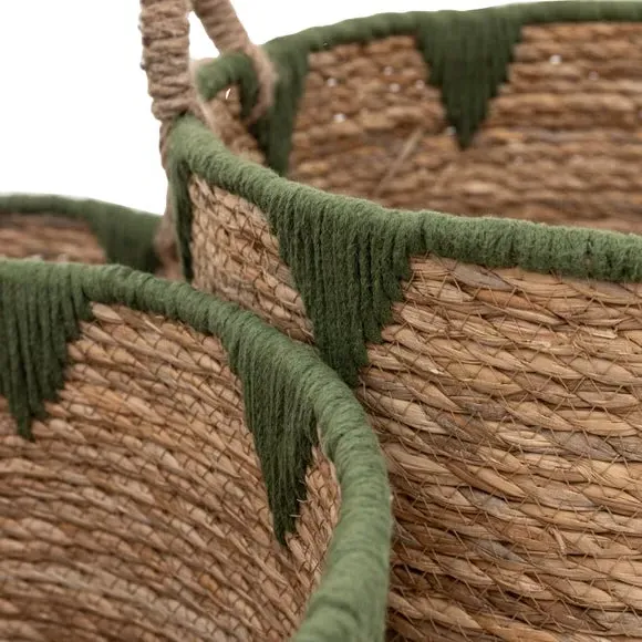Set of 3 Storage Baskets - Natural, Woven