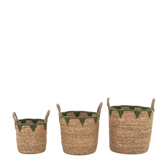 Set of 3 Storage Baskets - Natural, Woven
