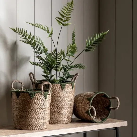 Set of 3 Storage Baskets - Natural, Woven image
