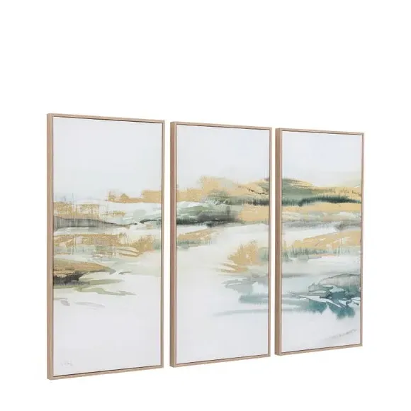 Set of 3 Triptych Canvas Prints - Natural Frame