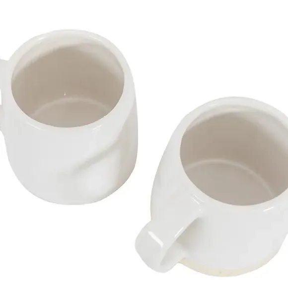 Set of 4 Bee Mugs - White, Ceramic
