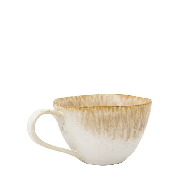Set of 4 Mugs with Reactive Glaze - Camel, Ceramic