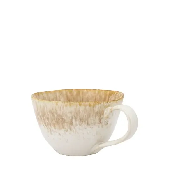 Set of 4 Mugs with Reactive Glaze - Camel, Ceramic