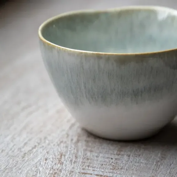 Set of 4 Mugs with Reactive Glaze - Duck Egg, Ceramic