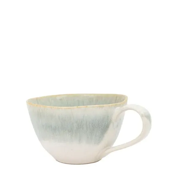 Set of 4 Mugs with Reactive Glaze - Duck Egg, Ceramic