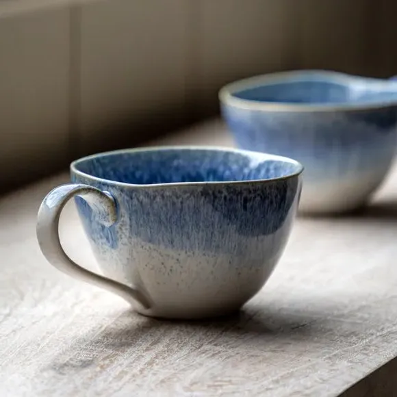 Set of 4 Mugs with Reactive Glaze - Ink, Ceramic