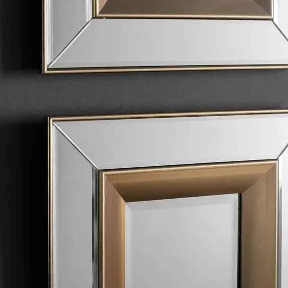 Set of 4 Square Wall Mirrors - Gold