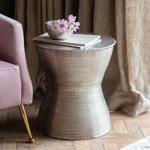 Side Table Handmade - Silver, Metal image