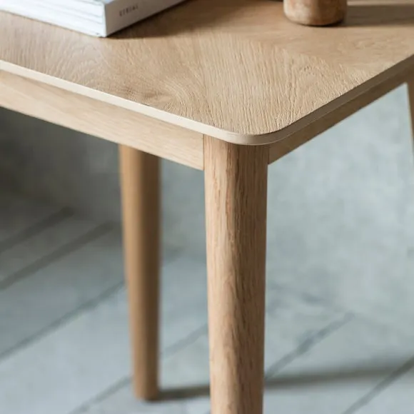 Side Table with Chevron Design - Natural, Oak