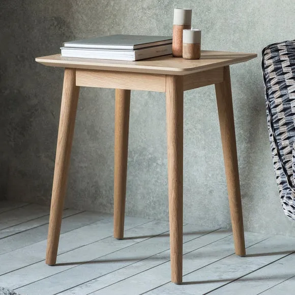 Side Table with Chevron Design - Natural, Oak image