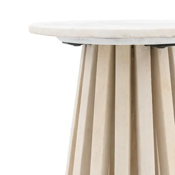 Side Table with Marble Top - Natural, Mango Wood