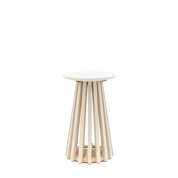 Side Table with Marble Top - Natural, Mango Wood