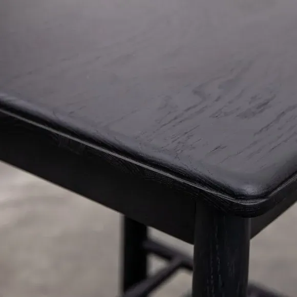 Side Table with Shelf - Black, Oak