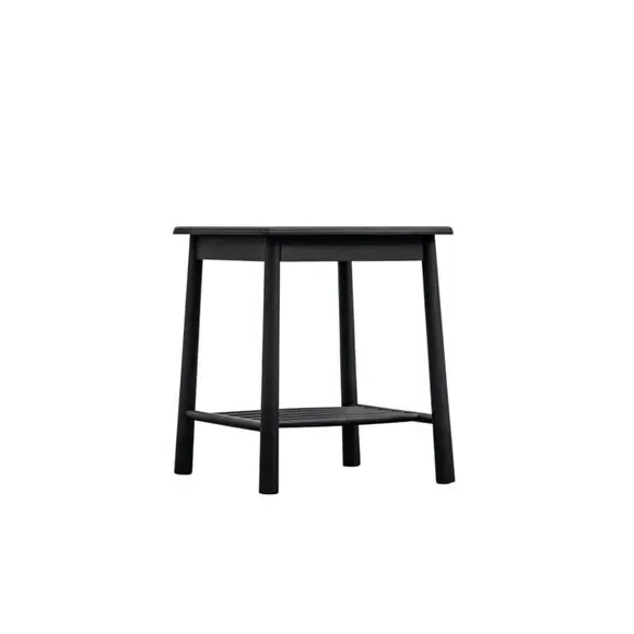 Side Table with Shelf - Black, Oak
