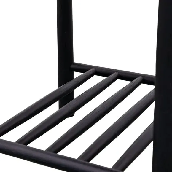 Side Table with Shelf - Black, Oak