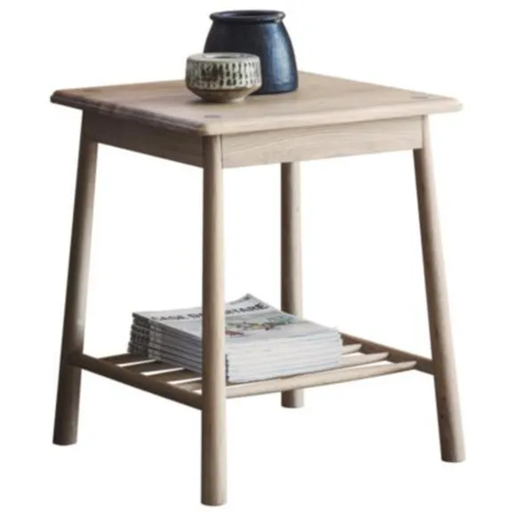 Side Table with Shelf - Natural, Oak