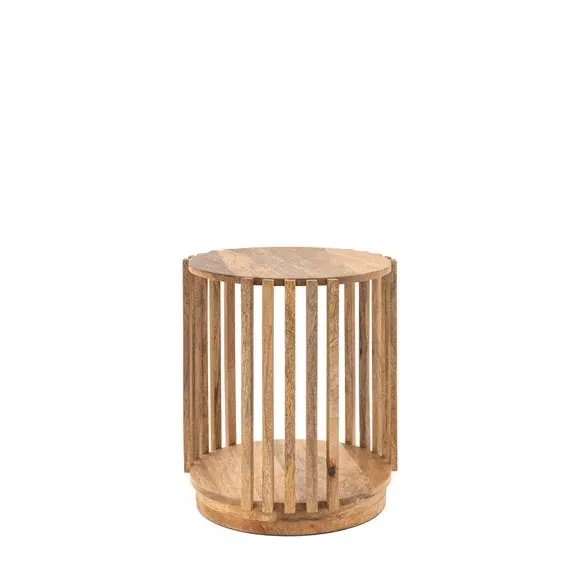 Side Table with Storage - Natural, Acacia Wood
