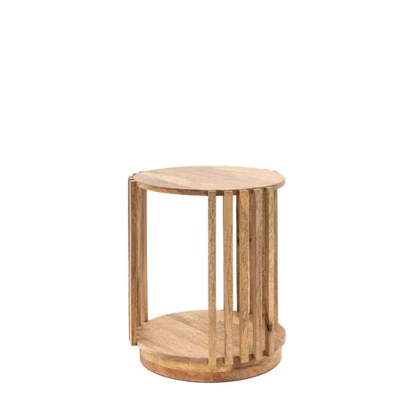 Side Table with Storage - Natural, Acacia Wood