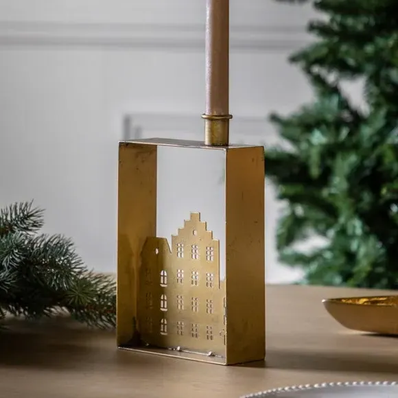 Single Candle Holder - Gold, Metal image