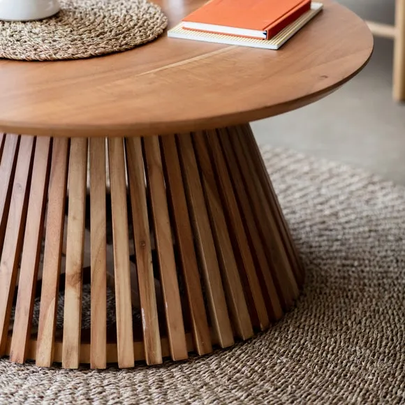 Slatted Coffee Table - Natural, Acacia Wood
