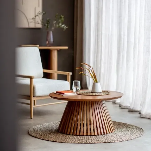Slatted Coffee Table - Natural, Acacia Wood