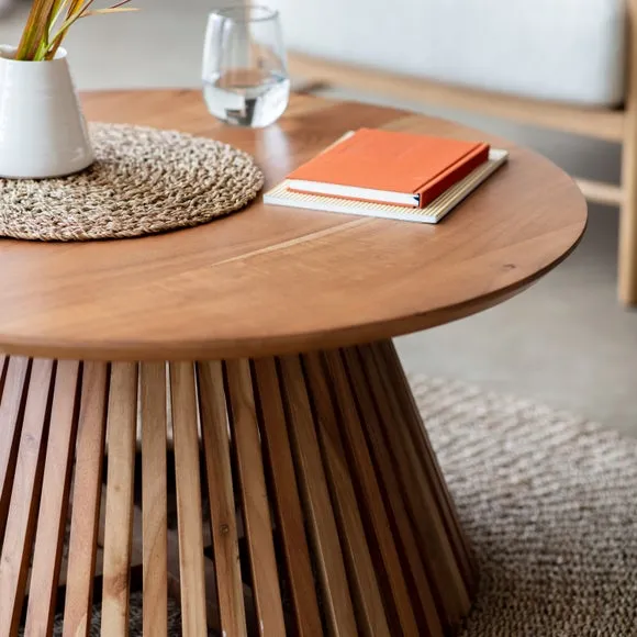 Slatted Coffee Table - Natural, Acacia Wood