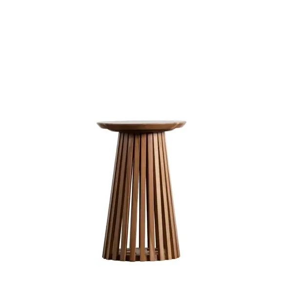 Slatted Side Table - Natural, Acacia Wood