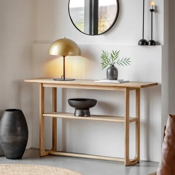 Slim Console Table - Natural, Oak image