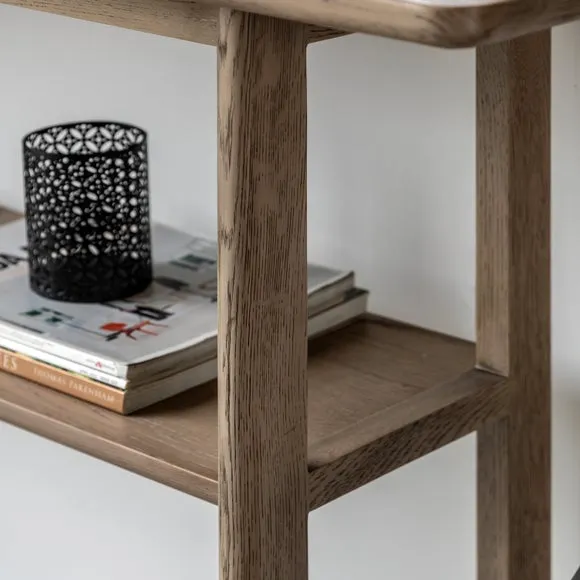 Slim Console Table - Smoked, Oak