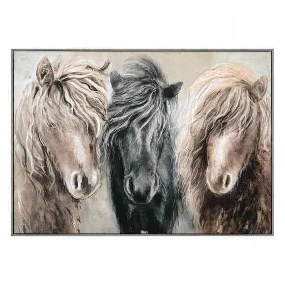 Small Framed Canvas Print - Brown, Textured