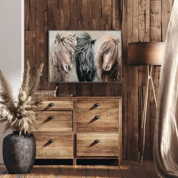 Small Framed Canvas Print - Brown, Textured image