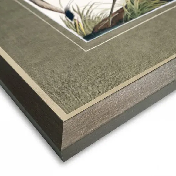 Small Framed Print with Heron Art - Multicolor