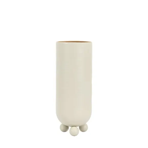 Small Metal Vase - Grey, Glazed Finish image