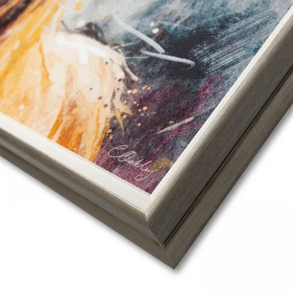 Square Framed Canvas Art - Brown, Watercolor